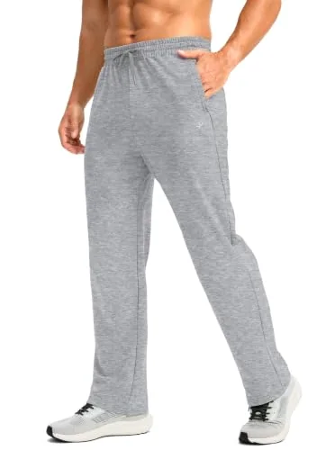 Men's Fleece-Lined Sweatpants, Heather Grey
