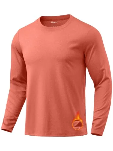 Men's Thermal Base Layer, Heather Blood Orange