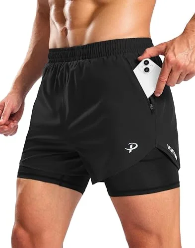 Men's 5-Inch 2-in-1 Running Shorts III, Black