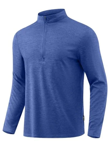 Men's Quarter-Zip Pullover, Heather Blue