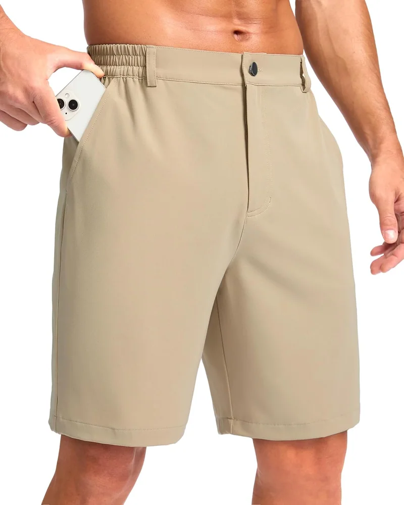 Men's 9-Inch Golf Shorts, Light Khaki