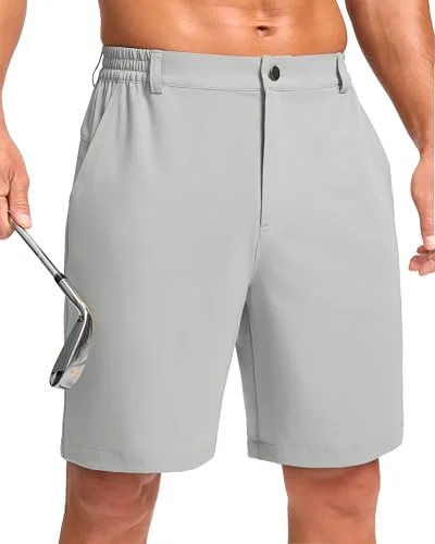 Men's 9-Inch Golf Shorts, Bright Gray