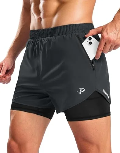 Men's 5-Inch 2-in-1 Running Shorts III, Deep Grey