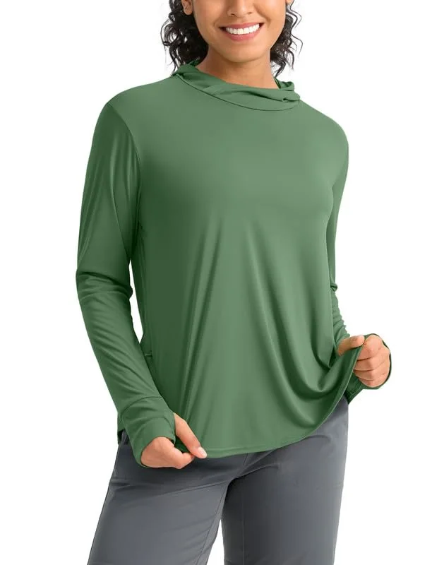 Women's Sun Hoodie, Dark Green