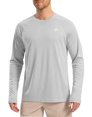 Men's Long-Sleeve Rash Guard, Light Grey