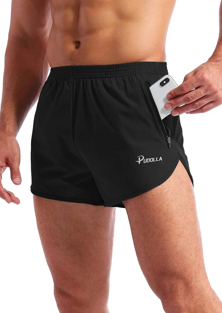 Men's 3-Inch Running Shorts, Black