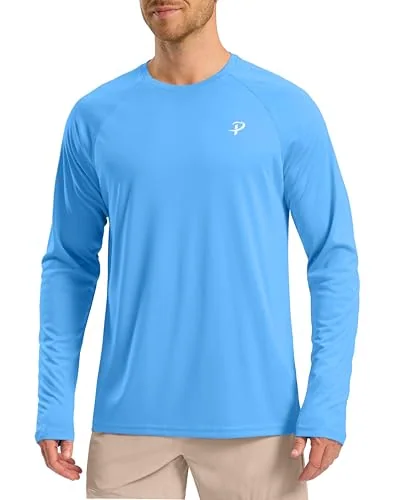 Men's Long-Sleeve Rash Guard, Sky Blue