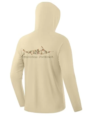 Men's Sun Hoodie III, Khaki/camo Fish