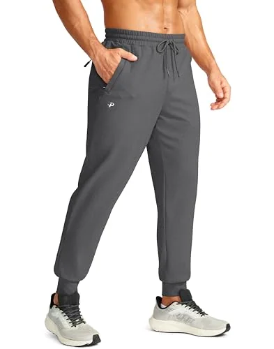 Men's Fleece-Lined Joggers, Charcoal