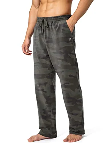 Men's Cotton Sweatpants, Green Camo