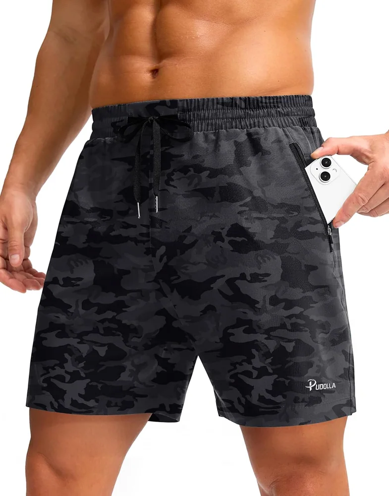 Men's 5-Inch Running Shorts II, Black Camo