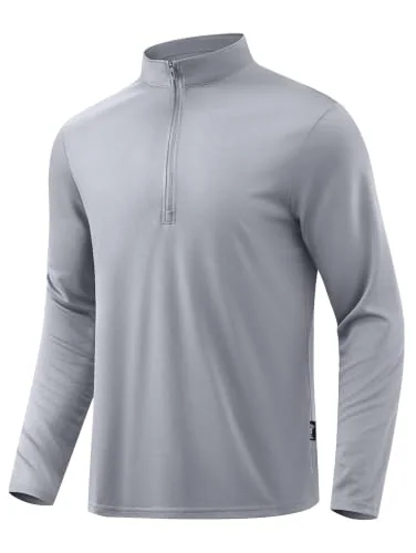 Men's Quarter-Zip Pullover, Light Grey