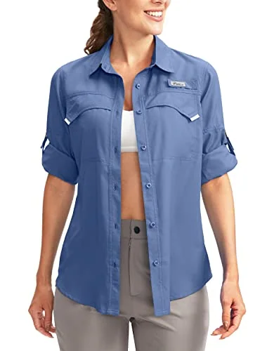 Women's Long-Sleeve Sun Shirt, Dusty Blue