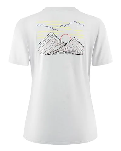 Women's Short-Sleeve Sun Shirt, Multiple Lines Mountain A