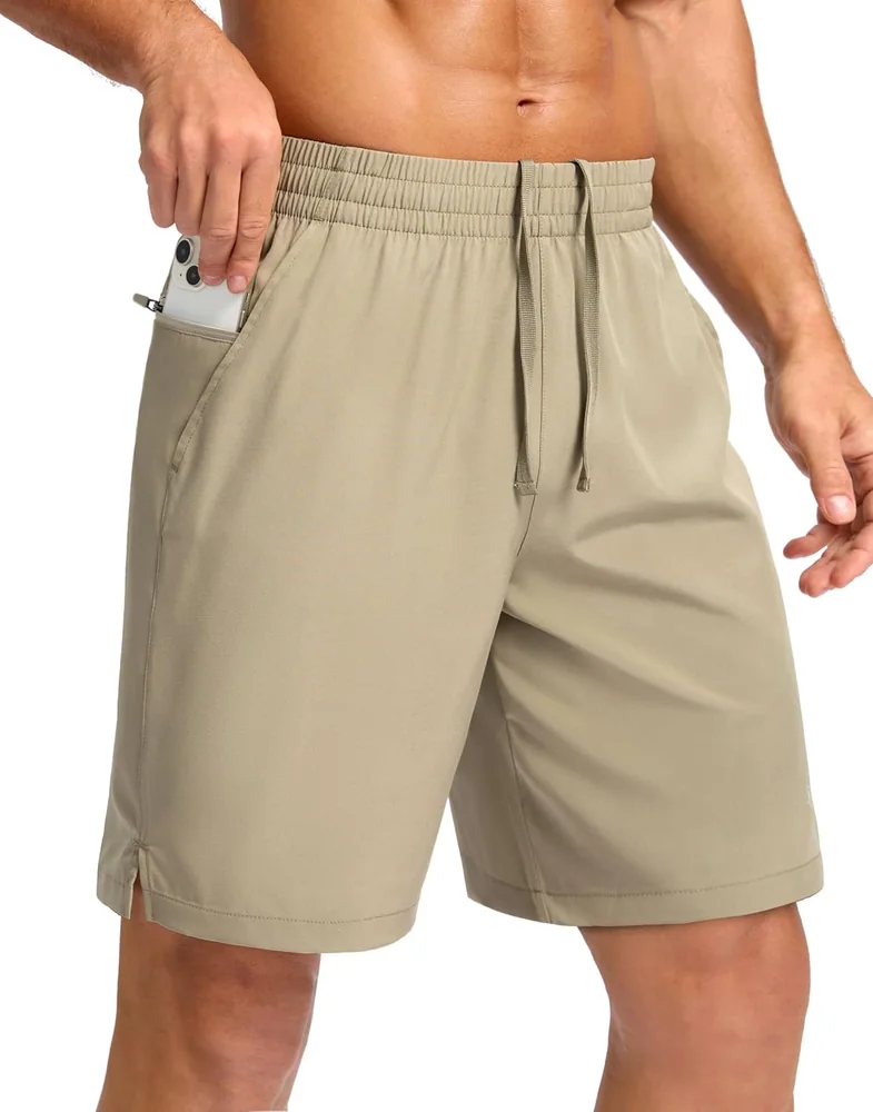 Men's 7-Inch Gym Shorts, Khaki