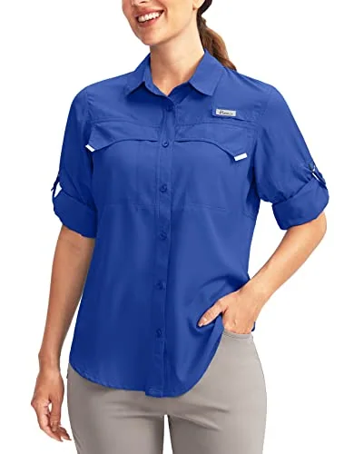 Women's Long-Sleeve Sun Shirt, Vivid Blue