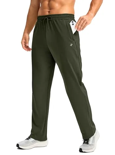 Men's Fleece-Lined Sweatpants, Olive Green