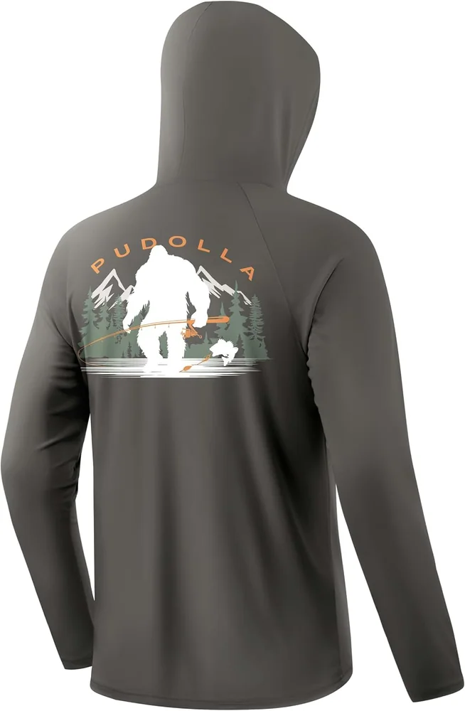 Men's Sun Hoodie III, Dark Grey/fishing