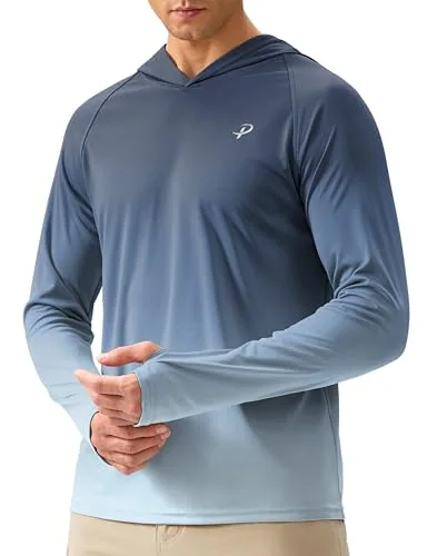 Men's Sun Hoodie, Gradient Blue Grey